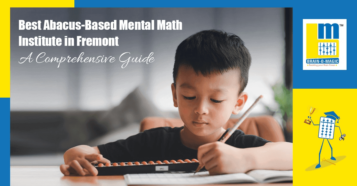 Child learning mental math with an abacus at Brain-O-Magic, Fremont